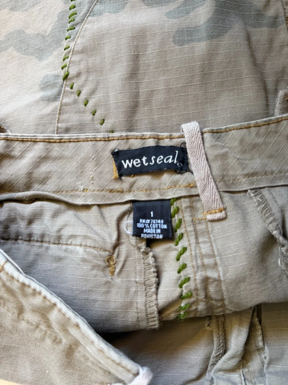 Y2k Wet Seal Camo Mini Skirt Embroidered